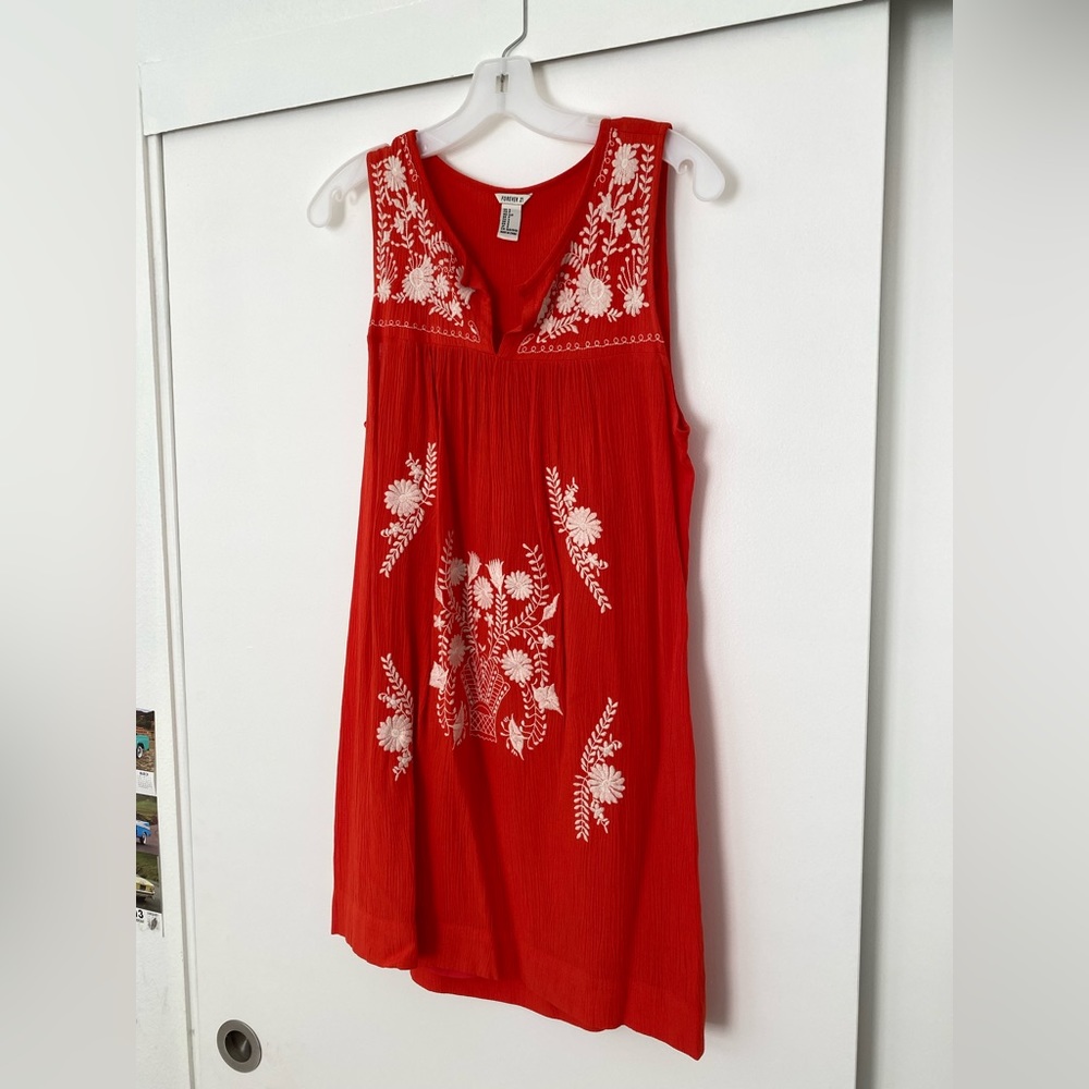 Forever21 Embroidered Peasant Mini Dress